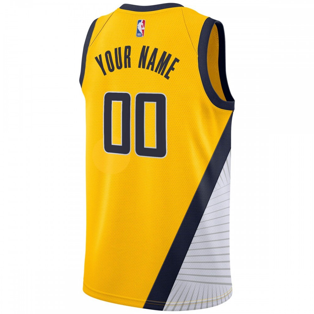 Indiana Pacers 2019/20 Custom Swingman Jersey Yellow - Statement Edition-Pro Kit Vault | Brand New 26/27 Sports Jerseys